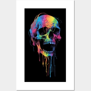 Tie Dye Melting Skull Posters and Art